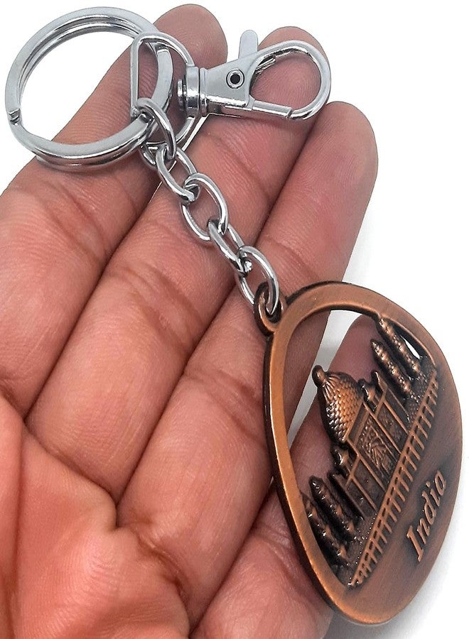 Aura Set Of 3 Double Sided Metal Souvenir Taj Mahal India Gift Metal Keychain For Men Women Husband Wife Girl Boy Friend Bike Car Home Keychain - Image 4