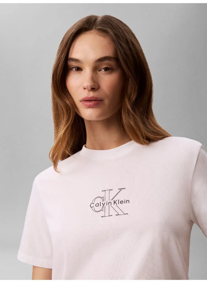 Calvin Klein Jeans  Monologo Crew Neck T-Shirt for Women | Best Price UAE