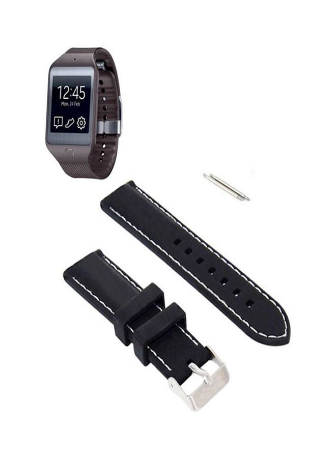 NIBEMINENT Samsung Galaxy Gear 2 Neo Sm R381 Replacement Resin Bracelet Smart Watchband Black - Image 1