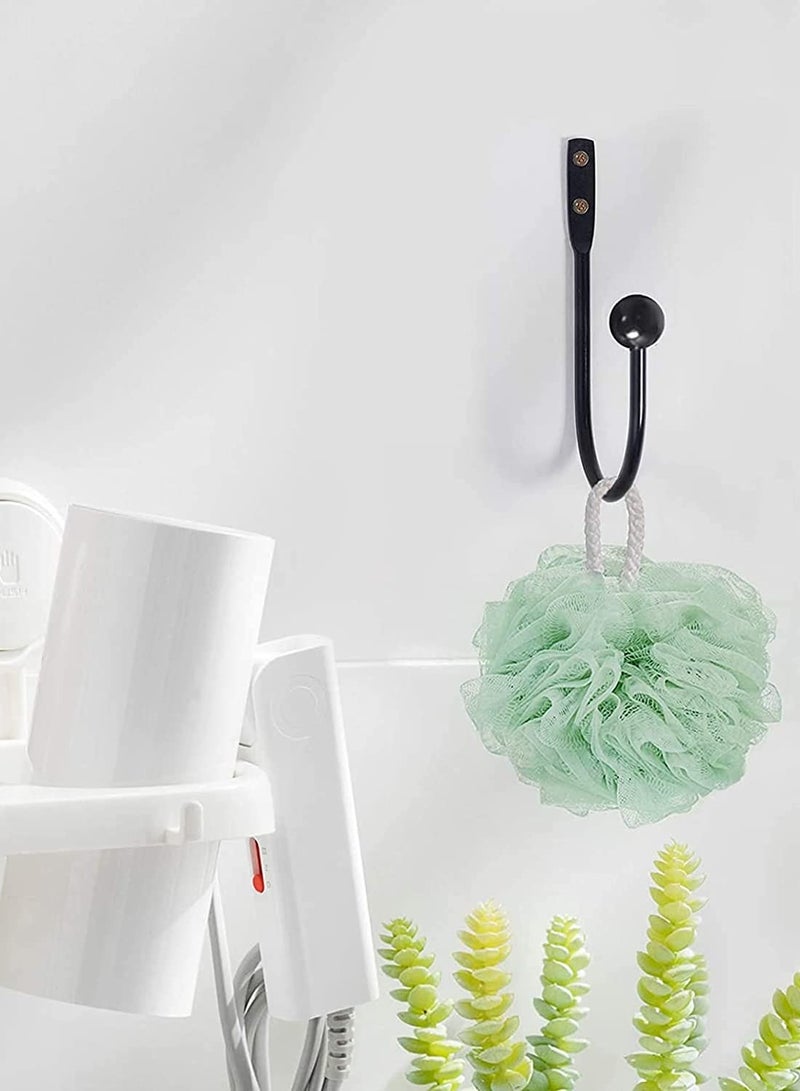 حامل ستارة، 2 قطع مثبتة على الحائط، روابط ستائر مع براغي، حامل ستارة معدني ثقيل الزخرفة مع براغي، أسود - Image 3