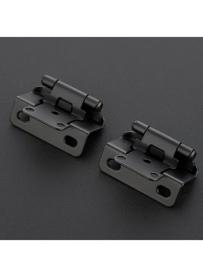 Ravinte Ravinte 50 Pack 25 Pairs Semi-Overlay 1/2 inch Self-Closing Face Frame Cabinet Hinges Matte Black Half Wrap-Around Kitchen Cabinet Door Hinges Face Mount Cabinet Hardware  - Image 1