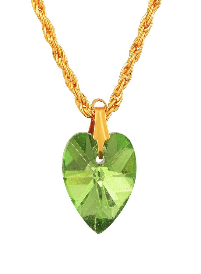 DULCI® Green Crystal Heart Pendant Love Necklace for Girlfriend Birthday Anniversary Valentine's Day Christmas Gift - Image 1