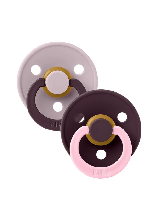 بيبس لهاية BIBS ستوديو ملونة من قطعتين من اللاتكس المختلط مقاس 1، مزيج أرجواني داكن وأرجواني - Image 1