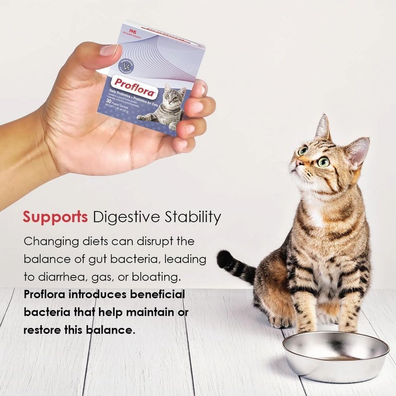 Proflora Probiotics for Cats-Complete Gut Health & Immune Support. Easy to Use Digestive Multi-Strain Probiotics. Easier Diet Transitions, Healthier Skin & Coat & Helps Treat Diarrhea. 30 Packets. - Image 4
