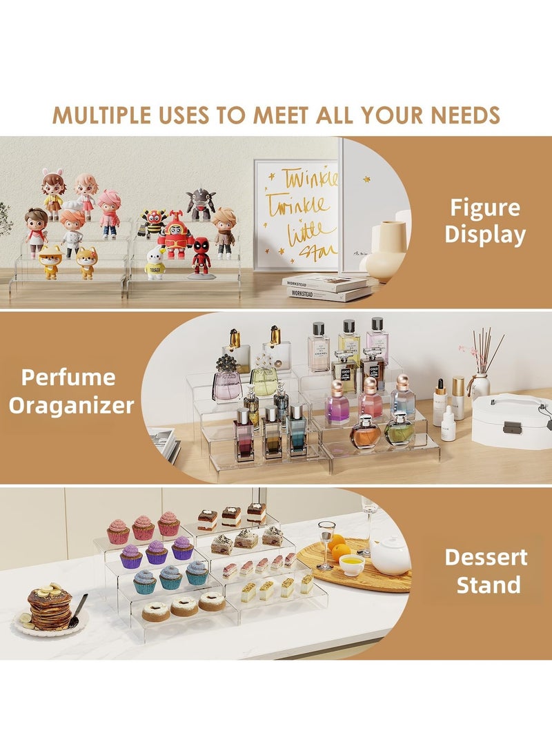 Anmi 8 Pcs Large Acrylic Display Stands, Rectangular Display Shelf Clear Acrylic Risers for Decor, Cake shelves Retail Shoe Showcase  - Image 5