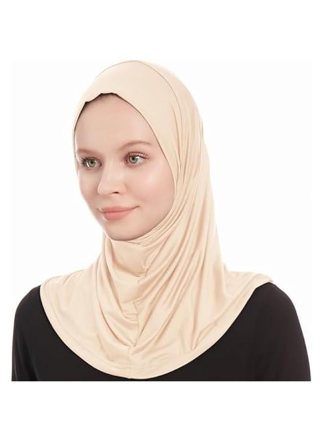 Arabest Soft Muslim Women's Plain Ready-to-Wear Amira Jersey Hijab - Instant One-Piece Headscarf  - Image 1