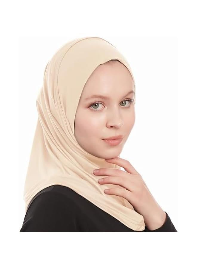 Arabest Soft Muslim Women's Plain Ready-to-Wear Amira Jersey Hijab - Instant One-Piece Headscarf  - Image 2