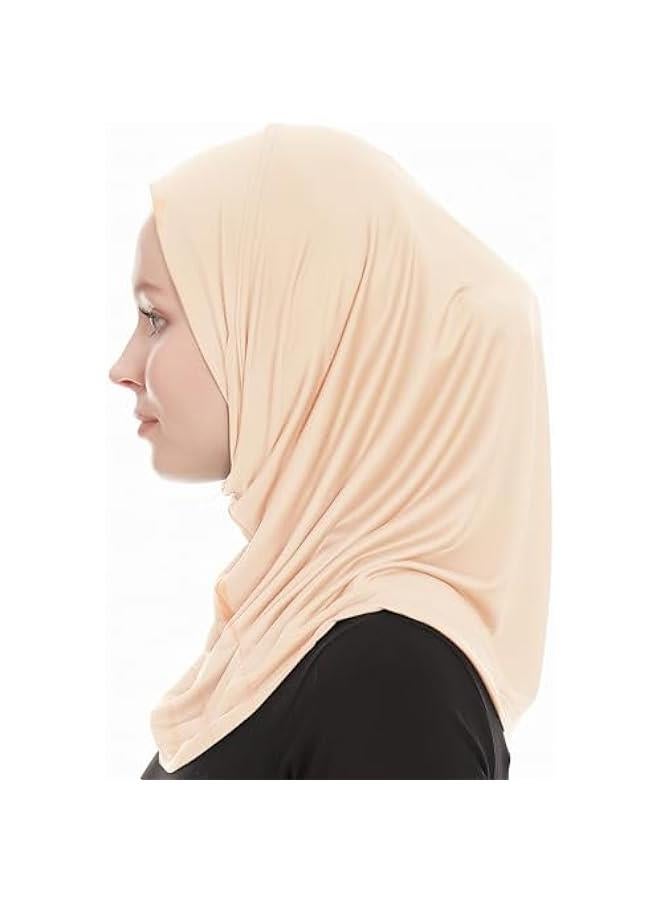 Arabest Soft Muslim Women's Plain Ready-to-Wear Amira Jersey Hijab - Instant One-Piece Headscarf  - Image 3