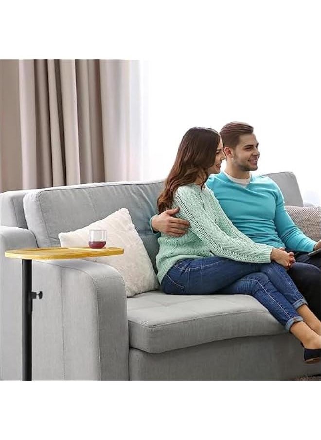 HOOKOR 360° Swivel Sofa Tray Table for Couch Arm - Height Adjustable End Table for Bed or Chair with Phone & Tablet Slots, TV Tray Table, Side Table Tray for Small Spaces, Snack Table for Living Room  - Image 5