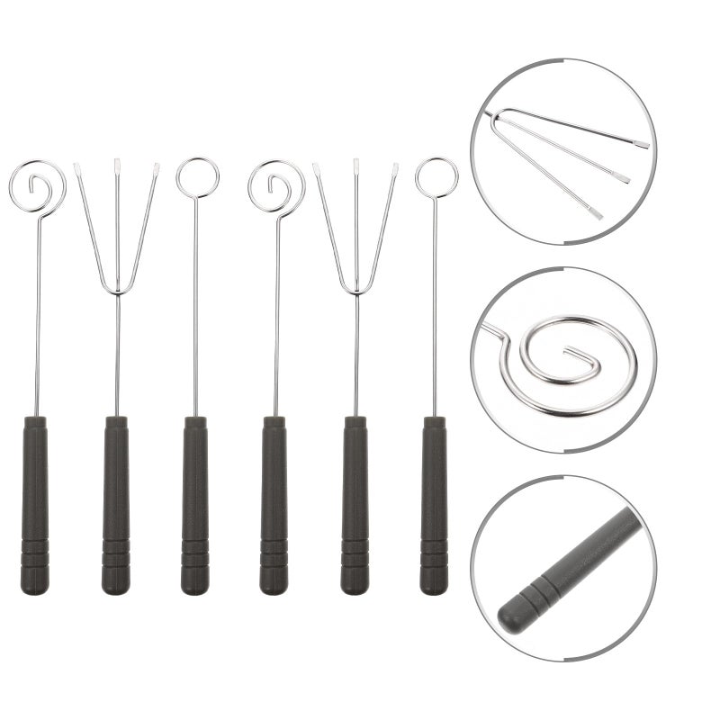 Stainless Steel Chocolate Fondue Forks Set 6 Pieces Cheese Dipping Tools - Image 4