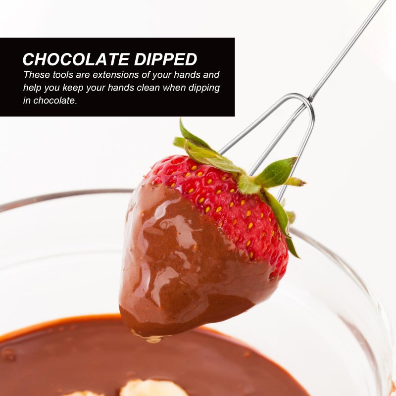 Stainless Steel Chocolate Fondue Forks Set 6 Pieces Cheese Dipping Tools - Image 5