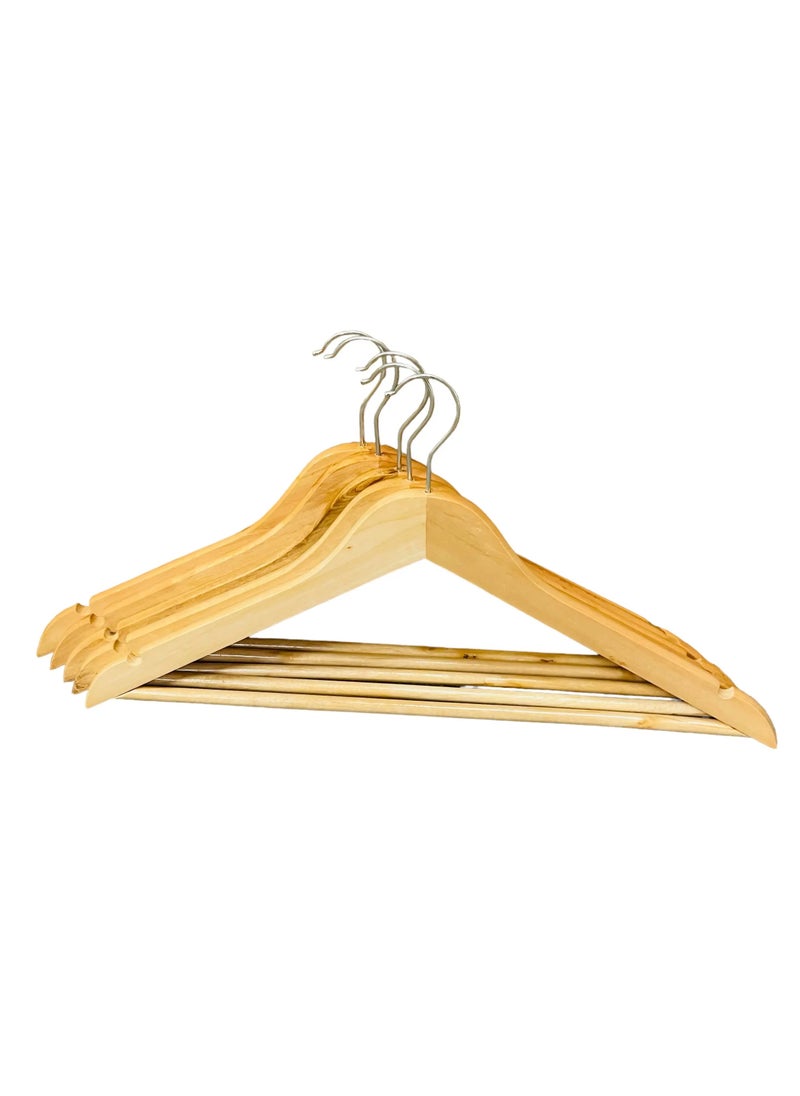 VIO Wooden Hangers 5 Pack Heavy Duty Smooth Finish Coat Hangers with Non Slip Durable Space Saving Hangers for Suits Jackets Dresses Closet Organization Premium Quality Clothes Hangers  - Image 4