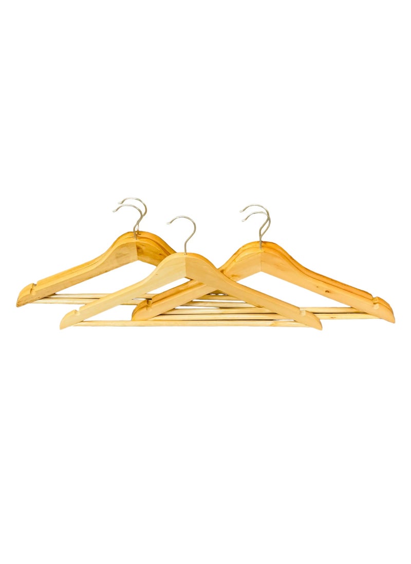 VIO Wooden Hangers 5 Pack Heavy Duty Smooth Finish Coat Hangers with Non Slip Durable Space Saving Hangers for Suits Jackets Dresses Closet Organization Premium Quality Clothes Hangers  - Image 1