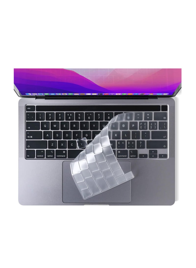Premium Keyboard Cover for MacBook Pro 13 inch M2 2023 2022, 2021 2020 M1 A2338 A2289 A2251 Ultra Thin US Keyboard Protector for MacBook Pro 13 with Touch Bar ,Clear( Not Cover Touch Bar) - Image 1
