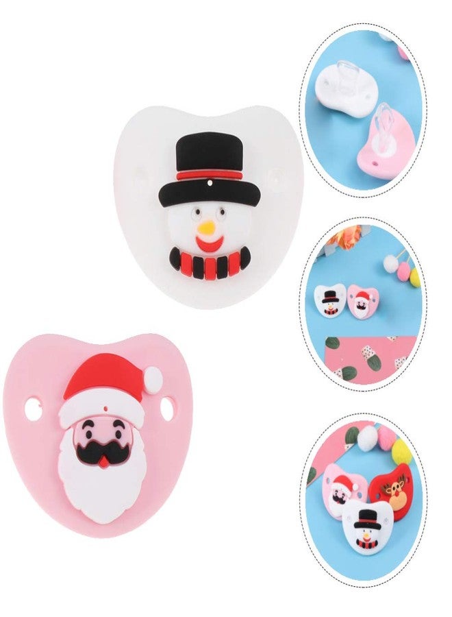 Amosfun 2pcs Funny Christmas Baby Pacifiers Snowman Santa Baby Dummy Pacifier Prank Dummy Teether Nipple for Infant Xmas Holiday Party Favors - Image 4