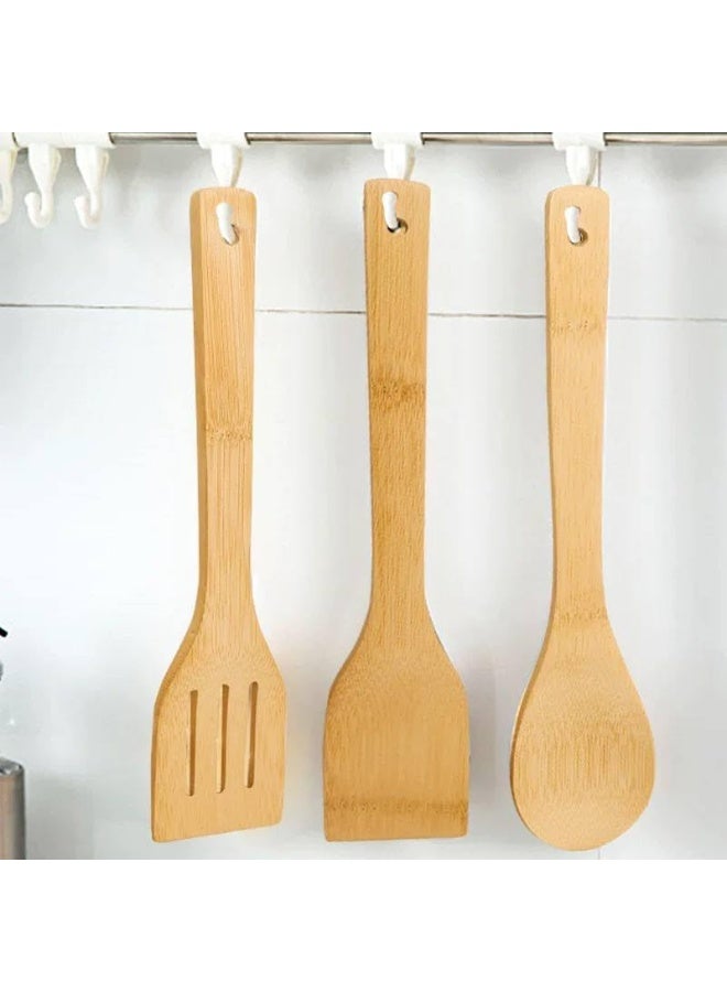 طقم 3 معالق توزيع خشب – ملاعق تقديم متينة وعملية للاستخدام اليومي بتصميم كلاسيكي طبيعي - Image 3