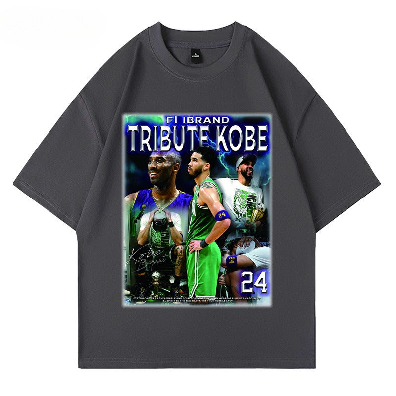Ins Harajuku Style Hong Kong Style Short-Sleeved T-Shirt Bf Loose 2024 Student Top Men'S Wish - Image 1