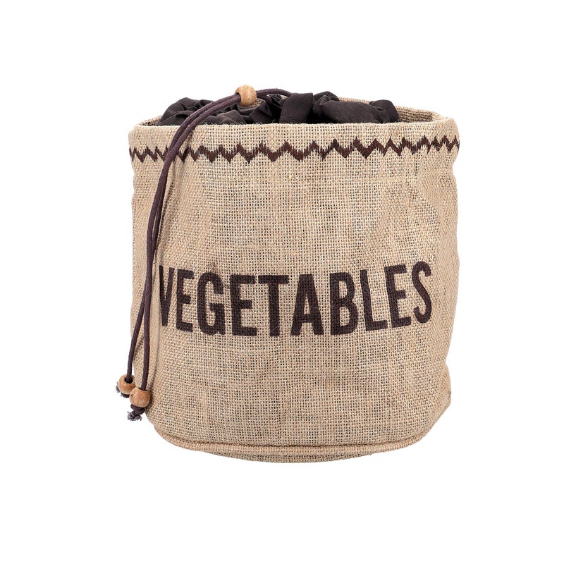 Natural Elements KitchenCraft Vegetable Storage Bag Hessian Brown 20 x 20cm
