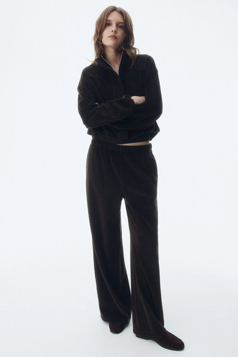 اتش اند ام جاكيت من قماش الفيلور