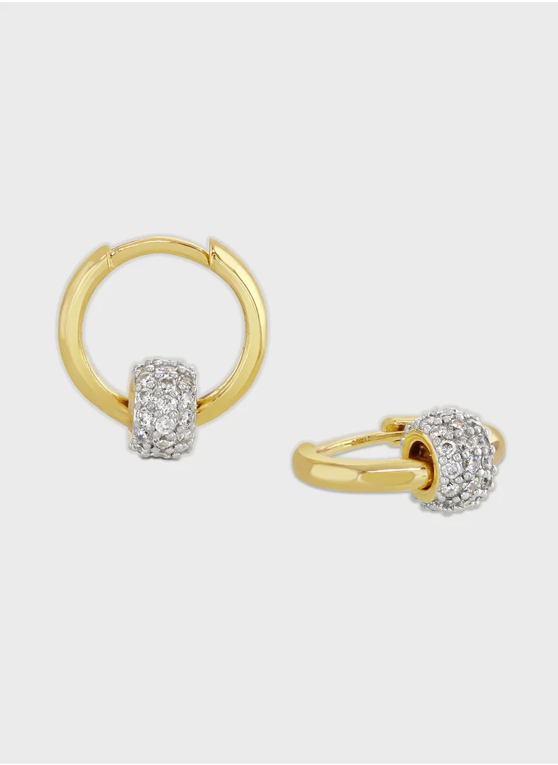BUCKLEY LONDON Pave Barrel Hoop Earring