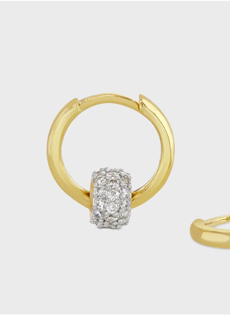 BUCKLEY LONDON Pave Barrel Hoop Earring