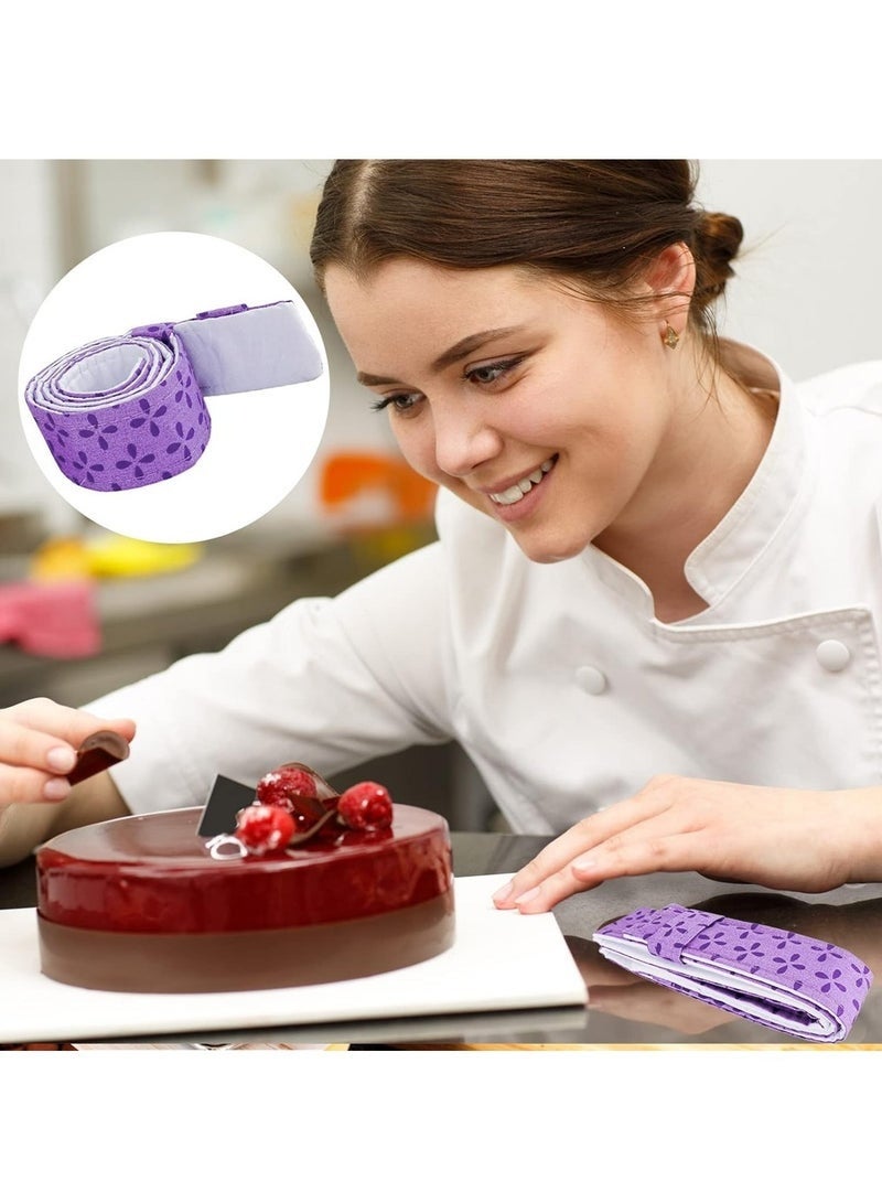 شاو تشن قطعتان من شرائط ترطيب صينية الكيك، شرائط صينية الكيك، شرائط خبز صينية الكيك فائقة الامتصاص، شرائط الكيك للخبز المتساوي، شريط قماشي لحماية صينية خبز الكيك، أداة خبز مضادة للتشوه، 88 × 4 سم - Image 5