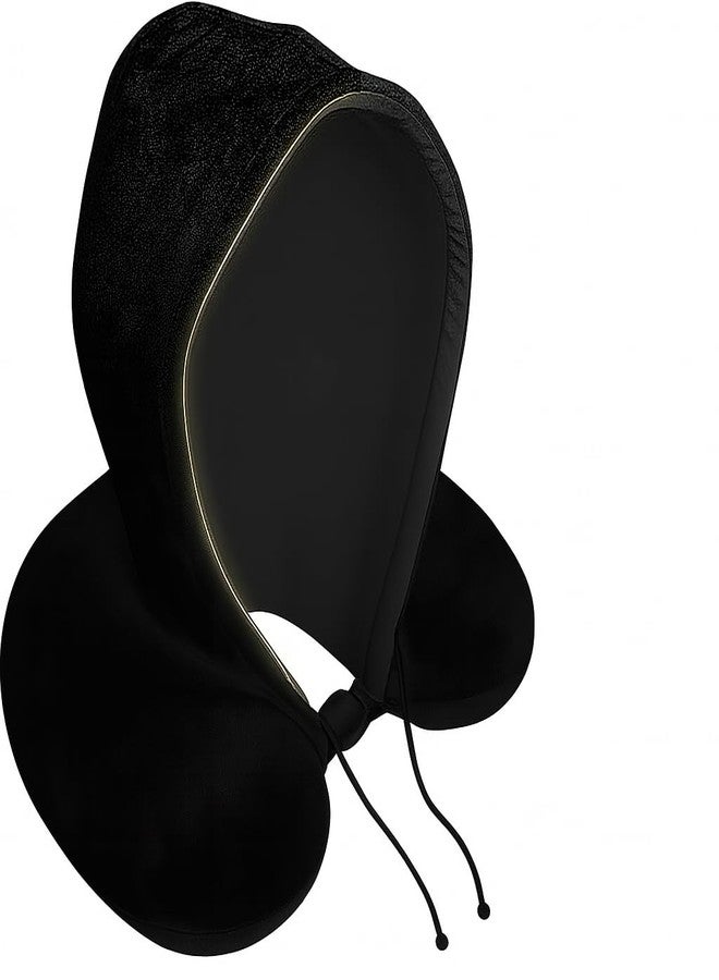 Goodyear Travel Pillow with Hood - Neck Support for Comfortable Travel, Hooded Neck Pillow for Flights and Road Trips, Black - Image 1
