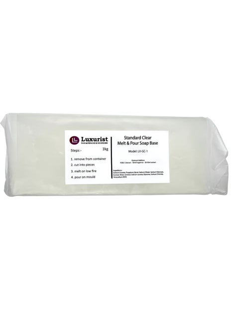 Luxurist Natural Glycerin Melt and Pour Soap Base 1 KG Bar