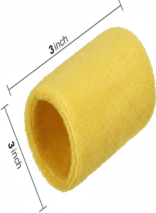 CanBee 3 x 3 Inch Wrist Sweatbands Tennis Wrist Bands Absorbent Sweatbands for Football Basketball Running Athletic Sports and Working Out, Pack of 1 (Yellow) - Image 3
