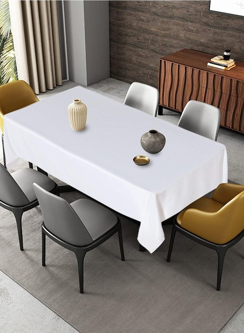 Oil-Proof White Table Cloth 1.45x1.8m Tablecloth - Stain Resistant Washable Table Cover Fabric for Weddings, Catering u0026 Home | Premium Table Stretch for Buffet u0026 Dinner Parties - Image 3