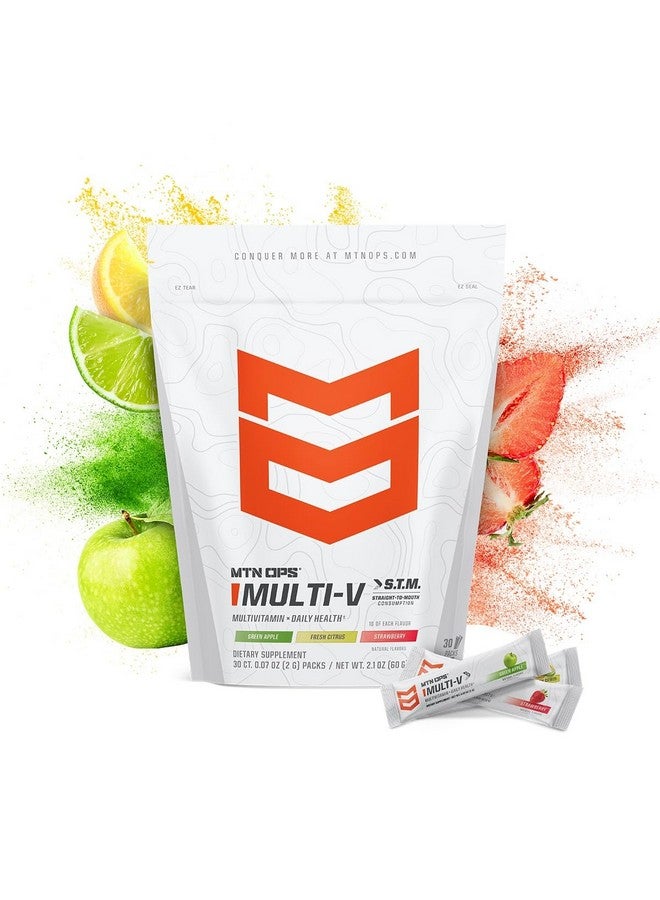 MTN OPS MTN OPS Multi-V, Daily Multivitamin for Women & Men with Immune Support, Safe for Kids, Gluten Free STM Packs, Variety of Flavors, 30 Servings  - Image 1