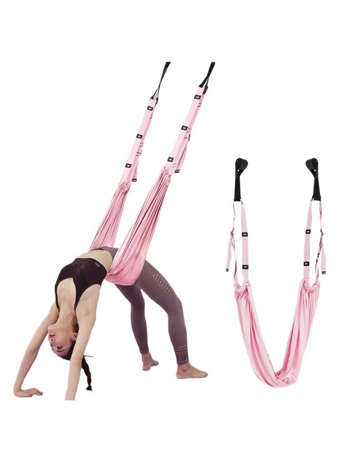 Dweck Aerial Yoga Suspension Strap Bed, Straight Leg Backbend, Waist Support, Home Use, Shoulder Opener, Door-Mounted Pulling Stretch Band, Pink - Image 1