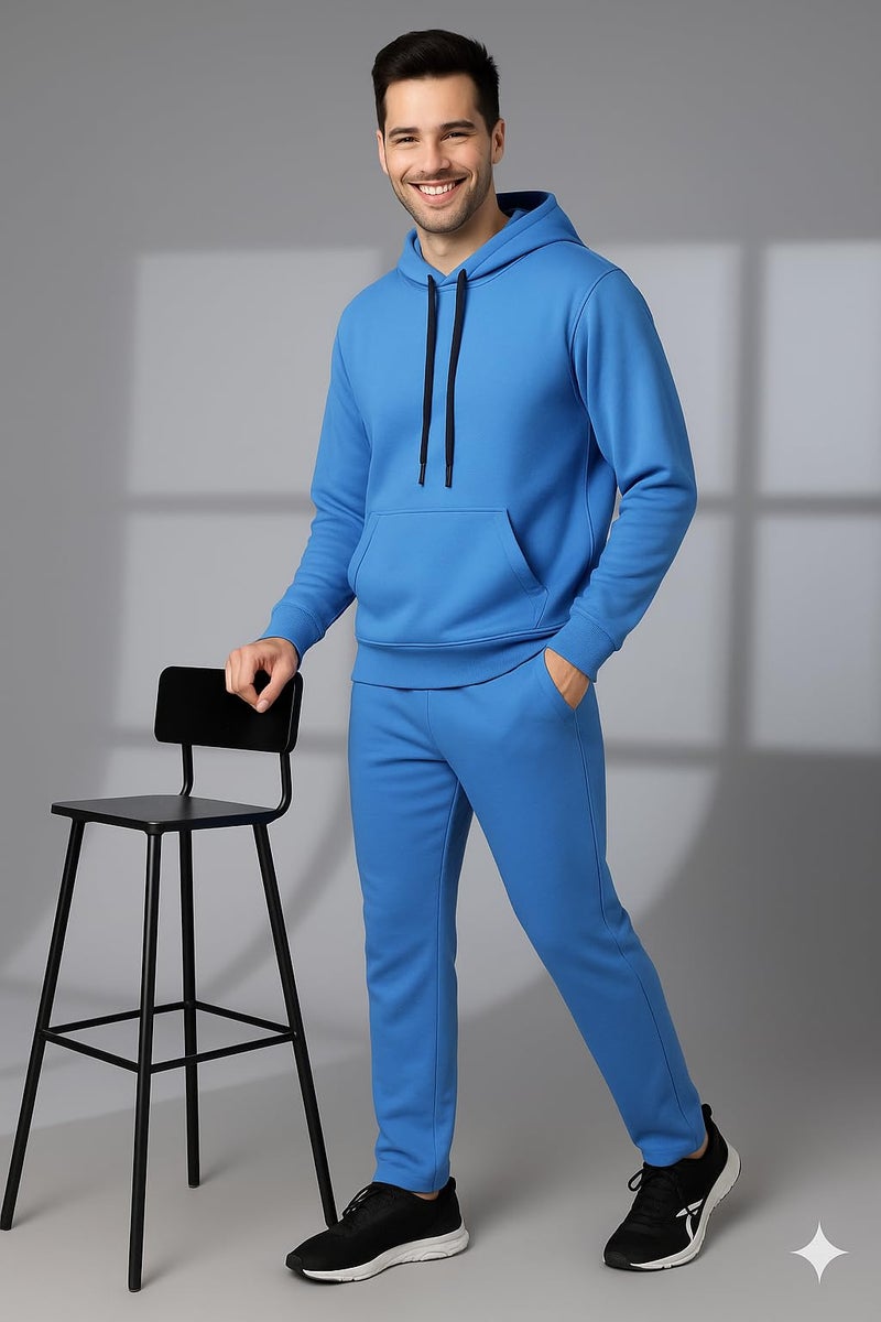 Mack Jonney Solid Track Suit for men | Co-ord Set | Warm Fleece Tracksuit Set | Full Sleeve Hoodie-M4917 - Image 4