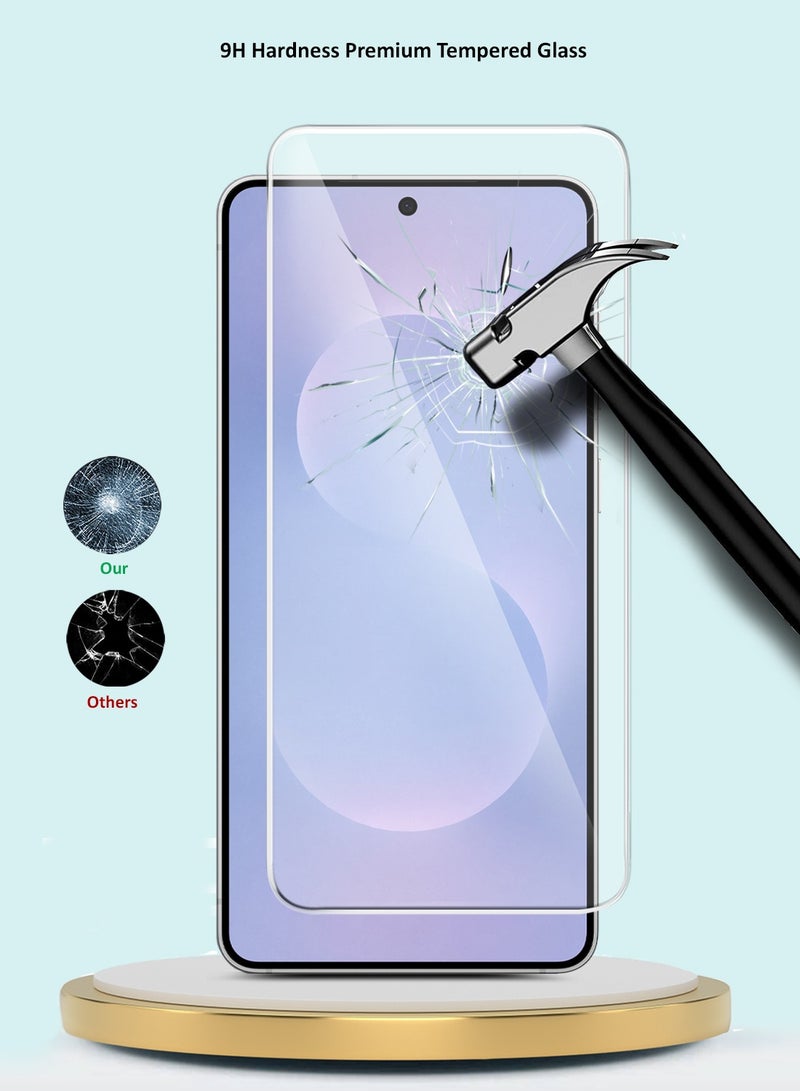 جيماكس حماية شاشة زجاجية مقسّاة 9H 2.5D بهيئة منحنية لسامسونج جالاكسي S25 إيدج 5G 2025 من سلسلة GMAX المميزة - شفافة - Image 4