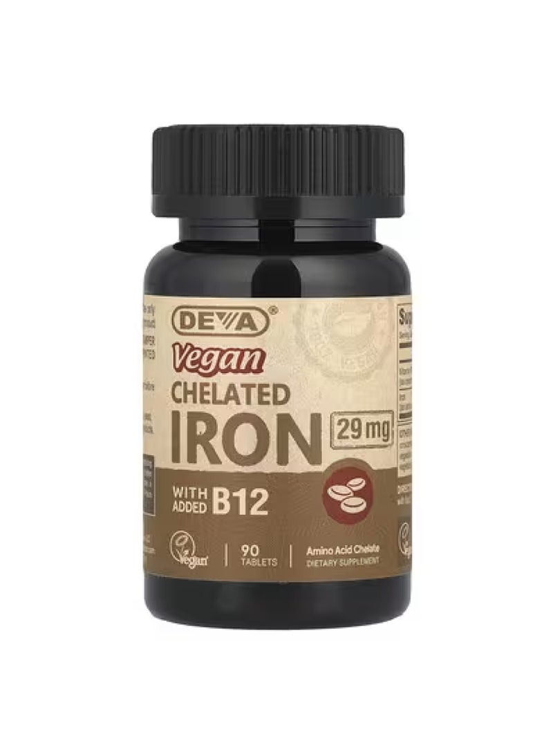 Deva Vegan Chelated Iron, 90 Tablets