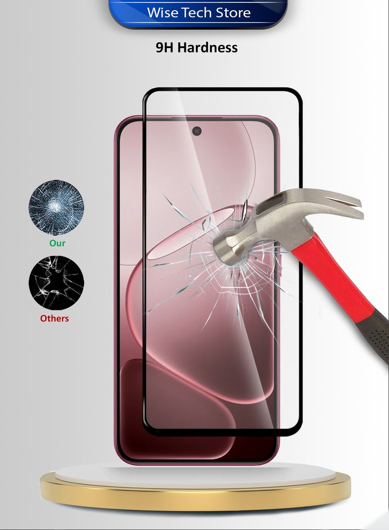 دبليو تيك حامي شاشة من الزجاج المقسّى الكامل لتغطية كاملة من سلسلة Oppo A6 Pro 5G 2025 Premium E2E (MSGECN) - شفاف/أسود - Image 3