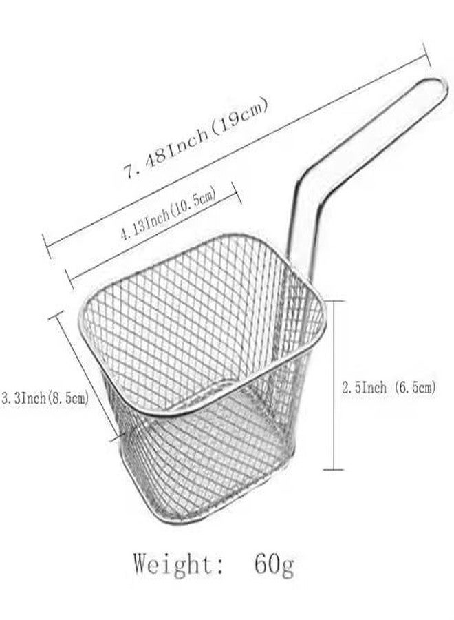 WINHONW 8pcs Mini Square Fry Baskets 4.1x3.3x2.6Inches, French fry basket Table Serving Fryer Baskets（black) - Image 3