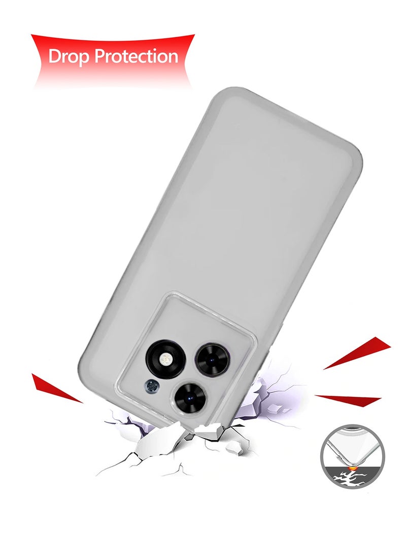 Soft Transparent TPU Silicone Ultra Thin Phone Stylish Electroplated Camera Border Case Cover For Tecno Pop 8 4G 2023 / Spark 20 4G 2023 / Spark 20C 4G 2023 / Spark Go 2024 4G 2023 White