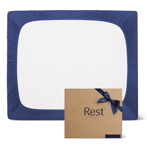 REST Evercool Fitted Sheet Queen Size Midnight Blue 15 Deep up to 18 Breathable Bedding for Hot Sleeper and Night Sweats Bed Sheet with Ionic SelfCleaning Silver Yarn for Sensitive Skin