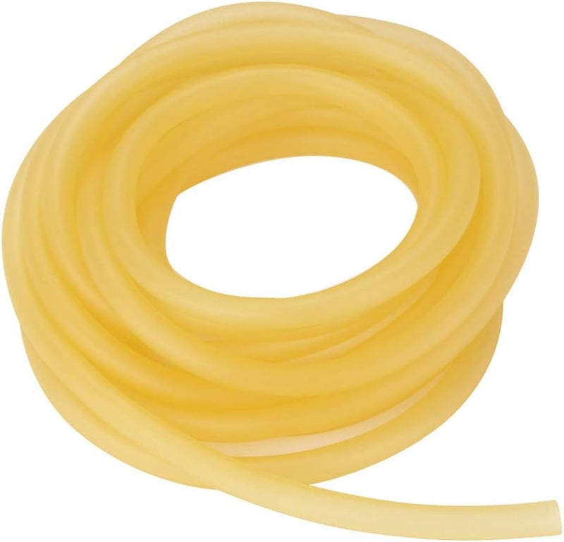 stonylab Rubber Tubing, Pure Latex Amber Tubing Natural Rubber Tube 3/8'' (9mm) OD 1/4'' (6mm) ID Highly Elastic and Strong - 5 Meter - Image 1