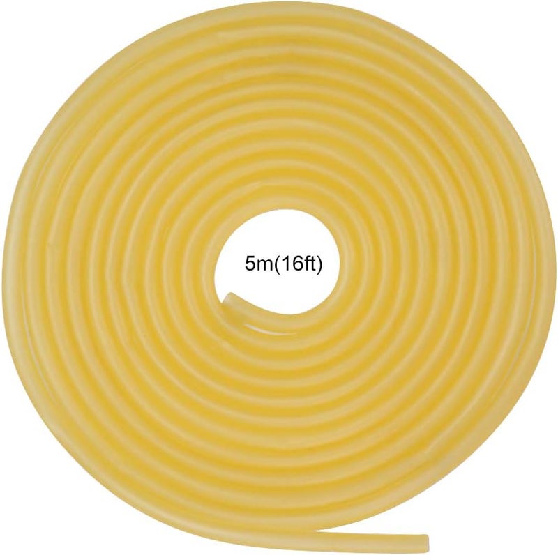 stonylab Rubber Tubing, Pure Latex Amber Tubing Natural Rubber Tube 3/8'' (9mm) OD 1/4'' (6mm) ID Highly Elastic and Strong - 5 Meter - Image 3