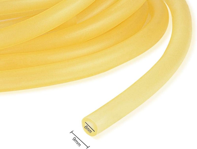 stonylab Rubber Tubing, Pure Latex Amber Tubing Natural Rubber Tube 3/8'' (9mm) OD 1/4'' (6mm) ID Highly Elastic and Strong - 5 Meter - Image 2