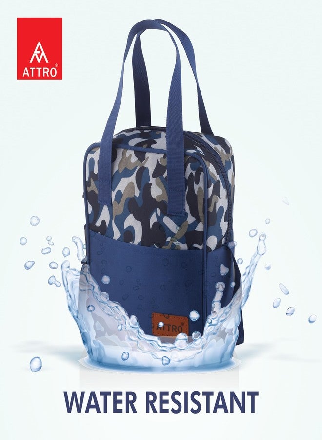 ATTRO حقيبة غداء معزولة من ATTRO Smart Pack، سعة 6 لترات - مقاومة للماء ومتينة، حقيبة أنيقة للأطفال، مناسبة للمدرسة والمكتب والسفر والنزهات، واسعة مع مقابض سهلة الحمل - أزرق - Image 3