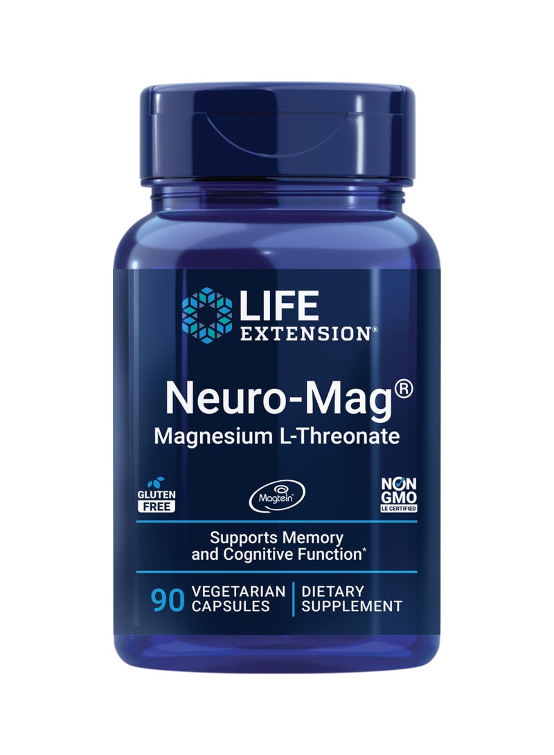 Life Extension Neuro-Mag® Magnesium L-Threonate – Brain & Memory Support Formula with Magtein® | Cognitive Focus & Clarity Supplement | Non-GMO, Gluten Free | 90 Vegetarian Capsules - Image 1