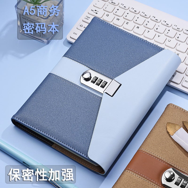 Manufacturer'S In-Stock Dropshipping A5 Password Notebook Set With Lock Diary Gift Box Office Gifts - Image 2