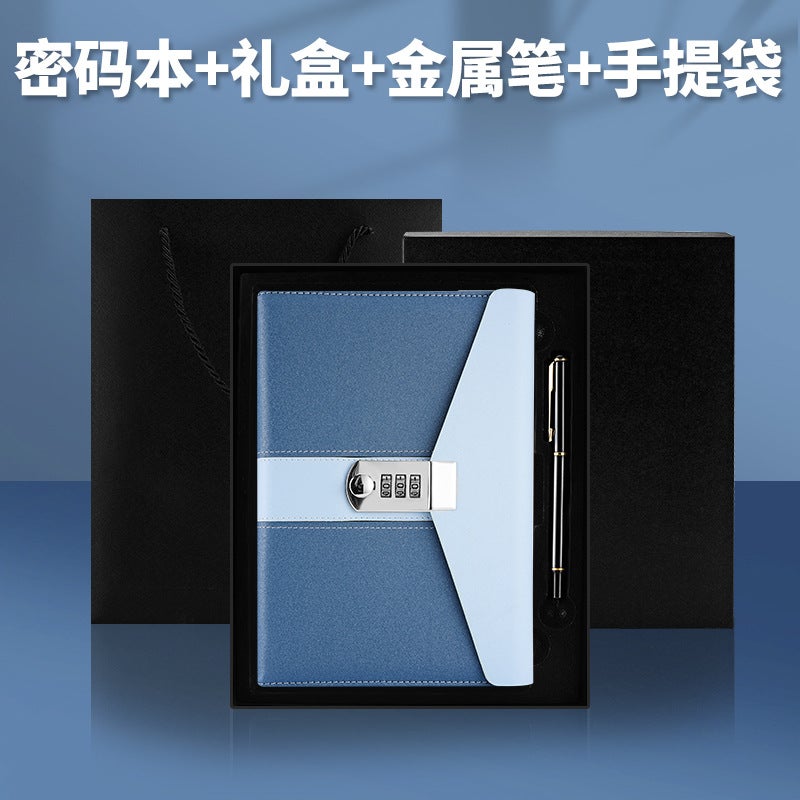 Manufacturer'S In-Stock Dropshipping A5 Password Notebook Set With Lock Diary Gift Box Office Gifts - Image 1