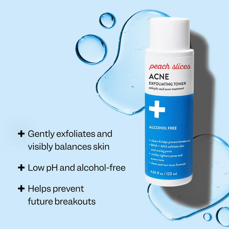 Peach Slices - Acne Exfoliating Toner (4.05 oz) - 2% Salicylic Acid Acne Treatment - Clear & Prevent Breakouts - Lactic & Glycolic Acid - Cucumber - Vegan, Cruelty Free, Korean Skin Care & Beauty - Image 2