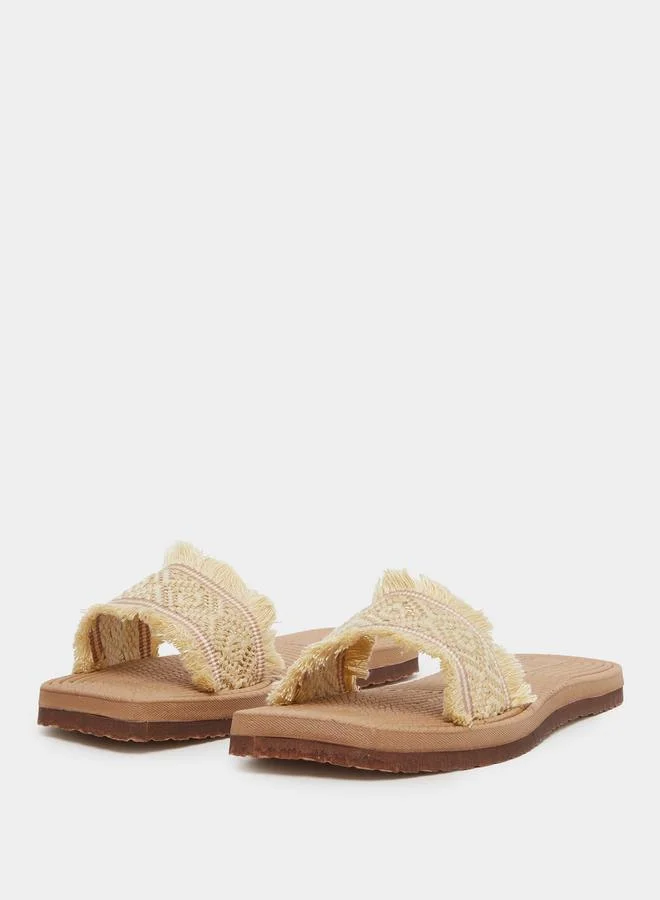 Styli Styli Textured Slip On Flat Mule