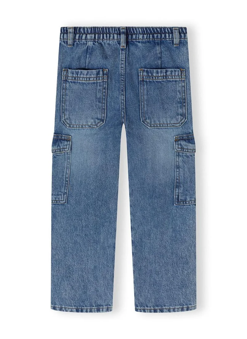 MINOTI Girls Denim Cargo Jeans with Side Pockets