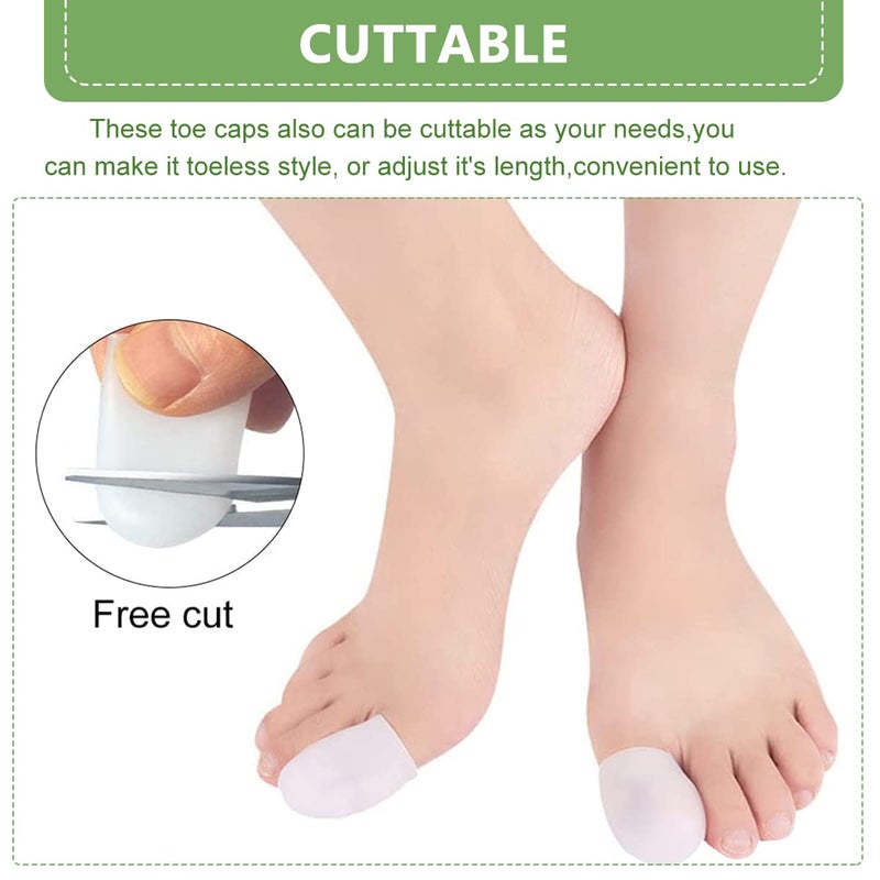 May Create MAYCREATE® 10Pcs Soft Gel Toes Protector Toe Separator for Women Men, Protective Toe Caps Sleeves Tube Guards for the Recovery of Corns, Blisters, Hammer Toes, Toenails Missing/Ingrown - Image 4
